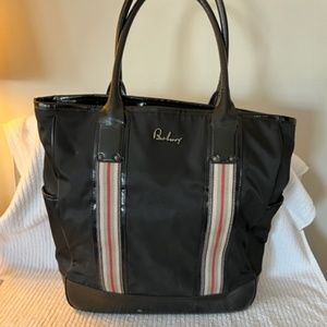 Burberry vintage canvas leather tote